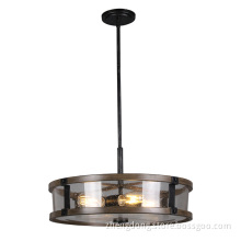 Hotel Classic Wood 4-light Pendant Lamp